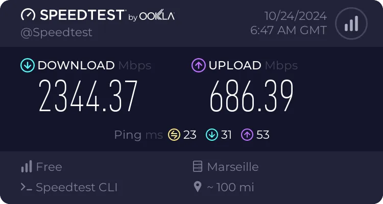 Speedtest from OPNsense